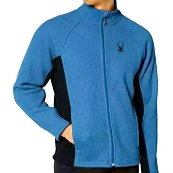 Spyder Men"s Full Zip Cobalt Blue/Black Jacket Size XL - Picture 1 of 10